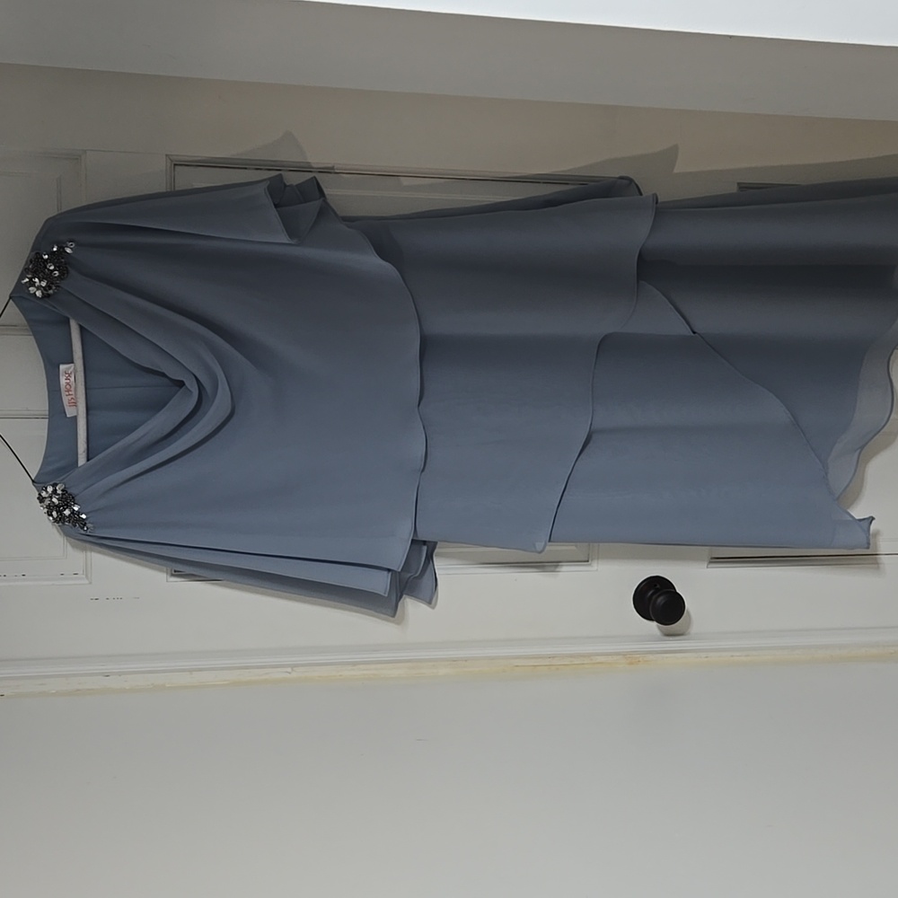 Layered Dusty Blue midi- dress
